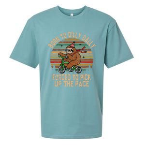 Born To Dilly Dally Forced To Pick Up The Pace Cute Sloth Sueded Cloud Jersey T-Shirt