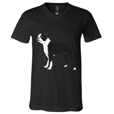 Boston Terrier Dog Breed Gift For Any Animal Fan V-Neck T-Shirt