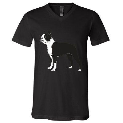 Boston Terrier Dog Breed Gift For Any Animal Fan V-Neck T-Shirt