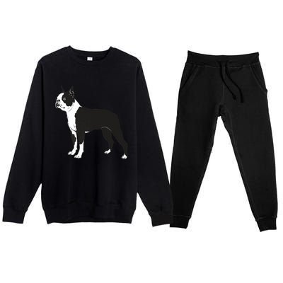 Boston Terrier Dog Breed Gift For Any Animal Fan Premium Crewneck Sweatsuit Set