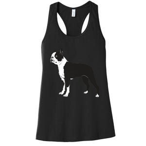 Boston Terrier Dog Breed Gift For Any Animal Fan Women's Racerback Tank