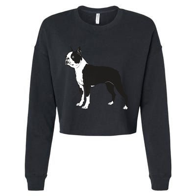 Boston Terrier Dog Breed Gift For Any Animal Fan Cropped Pullover Crew