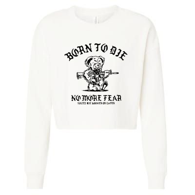 Born To Die No More Fear YouLl Die Sooner Or Later Cropped Pullover Crew