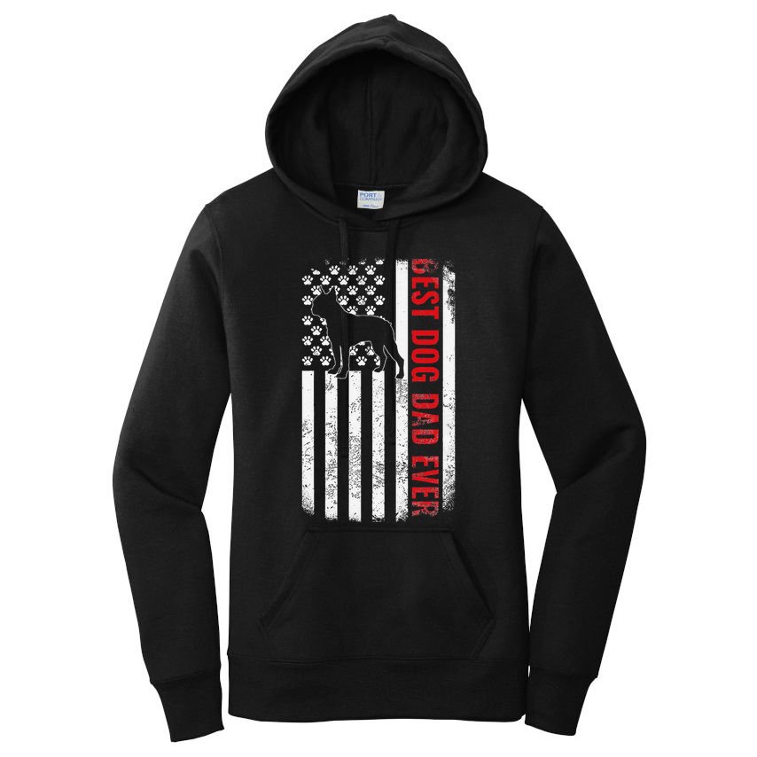Boston Terrier Dad Dog Dad FatherS Day American Dog Dad Women's Pullover Hoodie