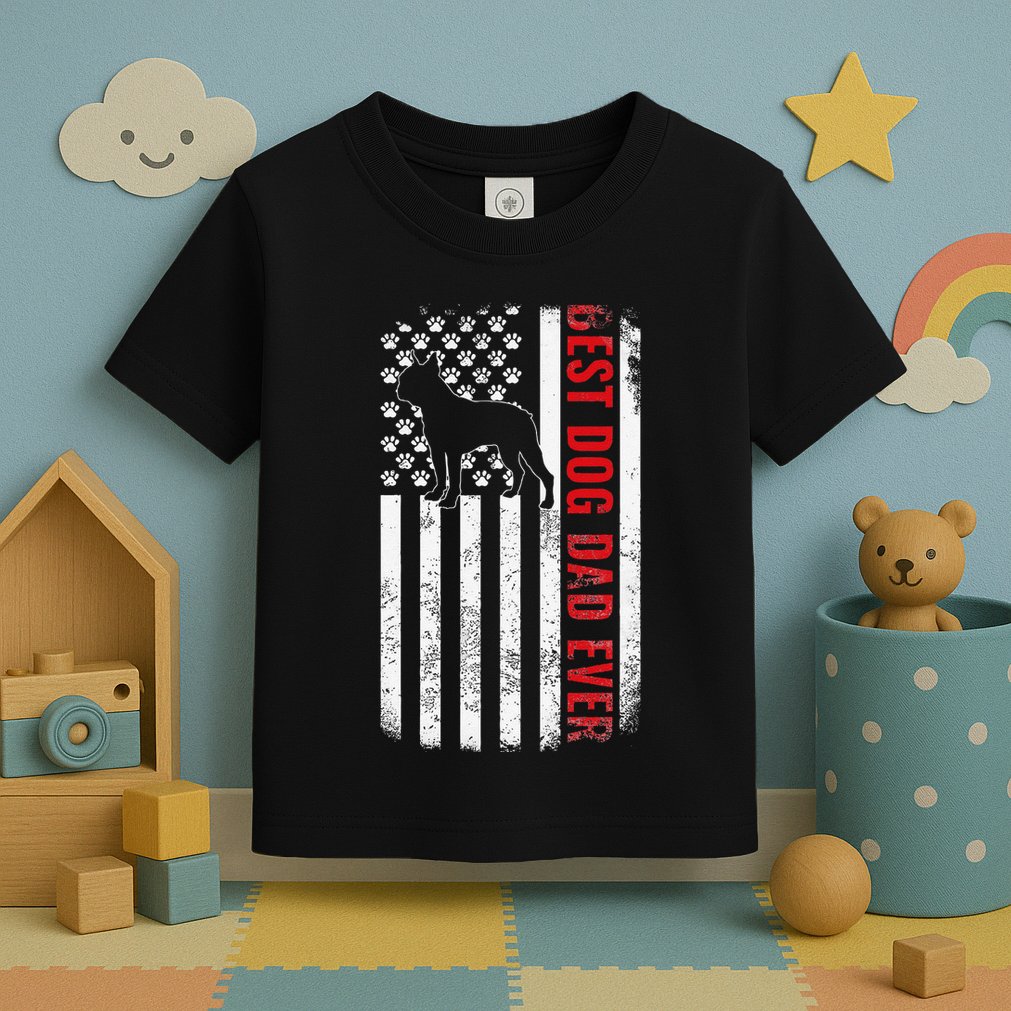 Boston Terrier Dad Dog Dad FatherS Day American Dog Dad Toddler T-Shirt