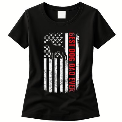 Boston Terrier Dad Dog Dad FatherS Day American Dog Dad Womens T-Shirt