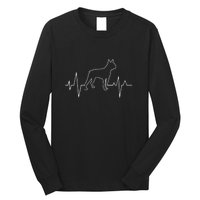 Boston Terrier Dog Lover Funny Cute Heartbeat Puppy Love Long Sleeve Shirt