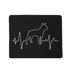 Boston Terrier Dog Lover Funny Cute Heartbeat Puppy Love Mousepad