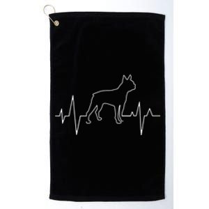 Boston Terrier Dog Lover Funny Cute Heartbeat Puppy Love Platinum Collection Golf Towel