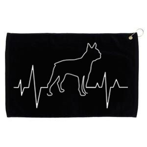 Boston Terrier Dog Lover Funny Cute Heartbeat Puppy Love Grommeted Golf Towel