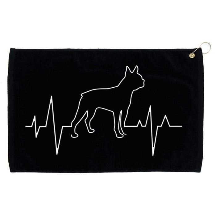 Boston Terrier Dog Lover Funny Cute Heartbeat Puppy Love Grommeted Golf Towel