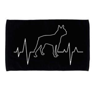 Boston Terrier Dog Lover Funny Cute Heartbeat Puppy Love Microfiber Hand Towel