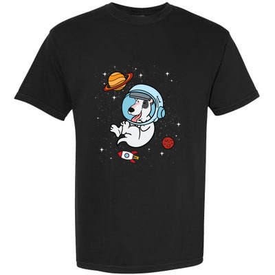 Bull Terrier Dog Astronaut Space Universe Galaxy Cool Gift Garment-Dyed Heavyweight T-Shirt