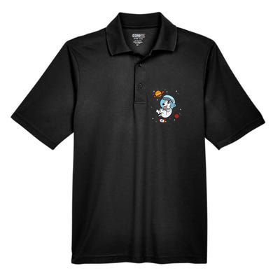 Bull Terrier Dog Astronaut Space Universe Galaxy Cool Gift Men's Origin Performance Pique Polo