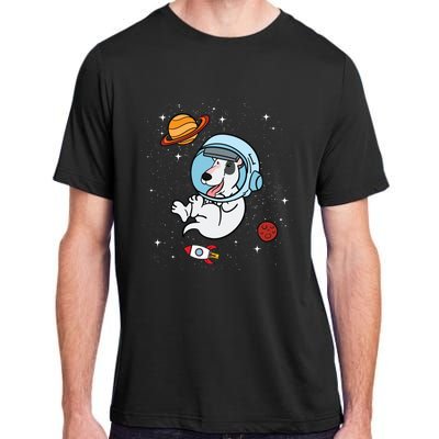 Bull Terrier Dog Astronaut Space Universe Galaxy Cool Gift Adult ChromaSoft Performance T-Shirt