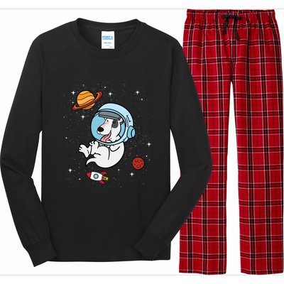 Bull Terrier Dog Astronaut Space Universe Galaxy Cool Gift Long Sleeve Pajama Set