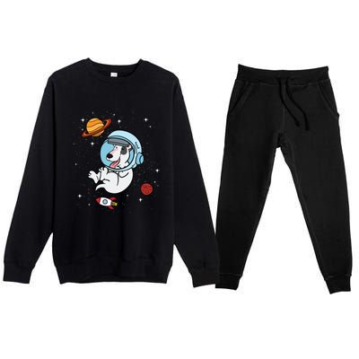 Bull Terrier Dog Astronaut Space Universe Galaxy Cool Gift Premium Crewneck Sweatsuit Set