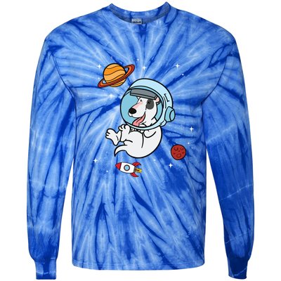 Bull Terrier Dog Astronaut Space Universe Galaxy Cool Gift Tie-Dye Long Sleeve Shirt