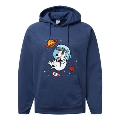 Bull Terrier Dog Astronaut Space Universe Galaxy Cool Gift Performance Fleece Hoodie