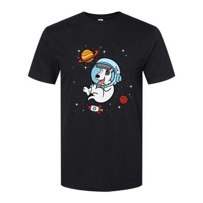 Bull Terrier Dog Astronaut Space Universe Galaxy Cool Gift Softstyle CVC T-Shirt