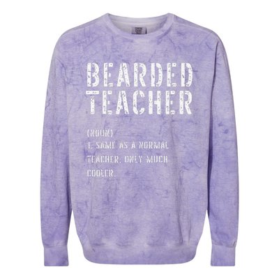 Bearded Teacher Definition First Day of School Colorblast Crewneck Sweatshirt