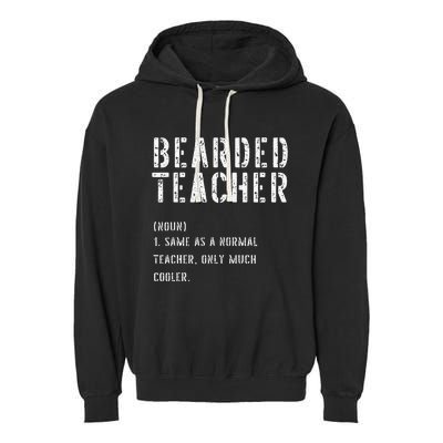 Bearded Teacher Definition First Day of School Garment-Dyed Fleece Hoodie