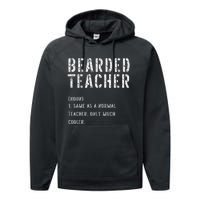 Bearded Teacher Definition First Day of School Performance Fleece Hoodie