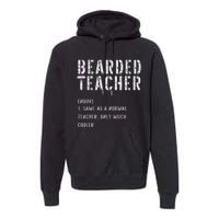 Bearded Teacher Definition First Day of School Premium Hoodie