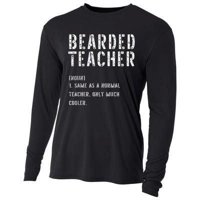 Bearded Teacher Definition First Day of School Cooling Performance Long Sleeve Crew