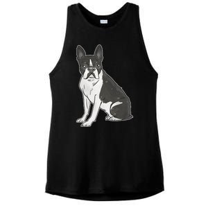 Boston Terrier Dog Ladies PosiCharge Tri-Blend Wicking Tank