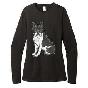 Boston Terrier Dog Womens CVC Long Sleeve Shirt