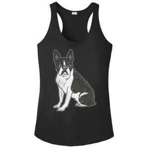 Boston Terrier Dog Ladies PosiCharge Competitor Racerback Tank