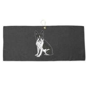 Boston Terrier Dog Large Microfiber Waffle Golf Towel