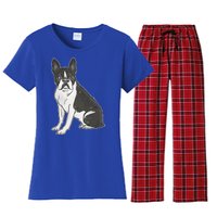 Boston Terrier Dog Women's Flannel Pajama Set