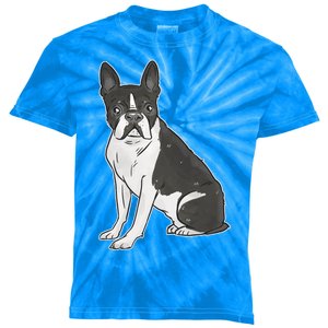 Boston Terrier Dog Kids Tie-Dye T-Shirt