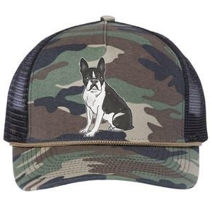 Boston Terrier Dog Retro Rope Trucker Hat Cap