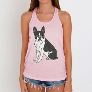 Boston Terrier Dog Women's Knotted Racerback Tank