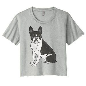 Boston Terrier Dog Women's Crop Top Tee