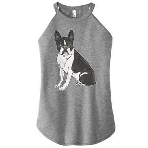 Boston Terrier Dog Women's Perfect Tri Rocker Tank