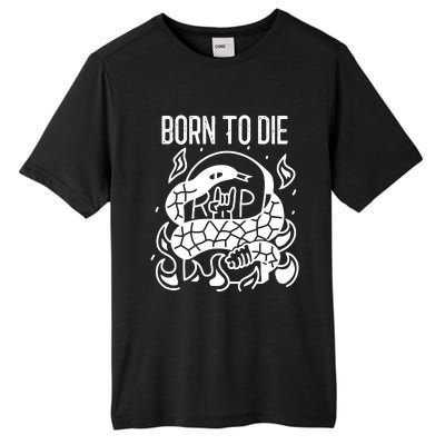 Born To Die Heavy Metal Rattlesnake Rip Tombstone Tall Fusion ChromaSoft Performance T-Shirt