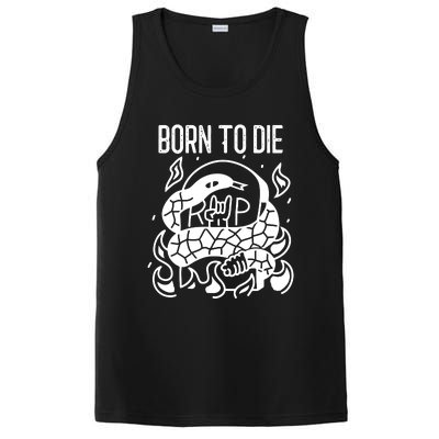 Born To Die Heavy Metal Rattlesnake Rip Tombstone PosiCharge Competitor Tank