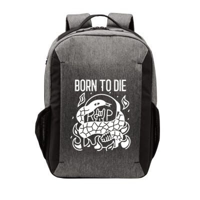 Born To Die Heavy Metal Rattlesnake Rip Tombstone Vector Backpack