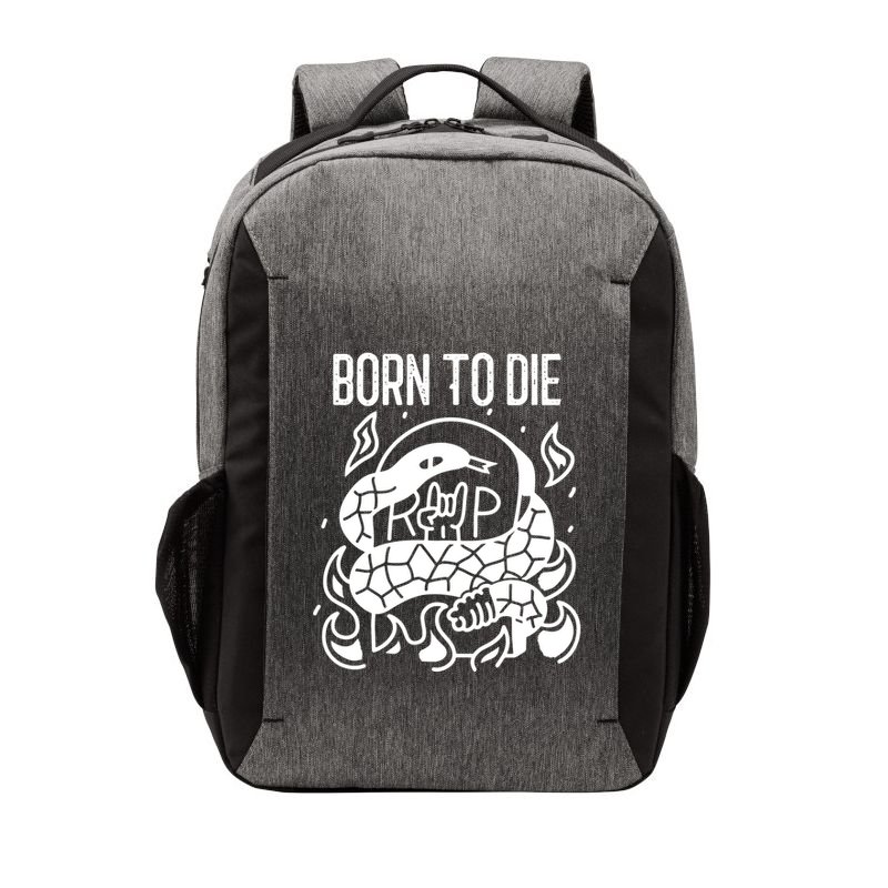 Born To Die Heavy Metal Rattlesnake Rip Tombstone Vector Backpack