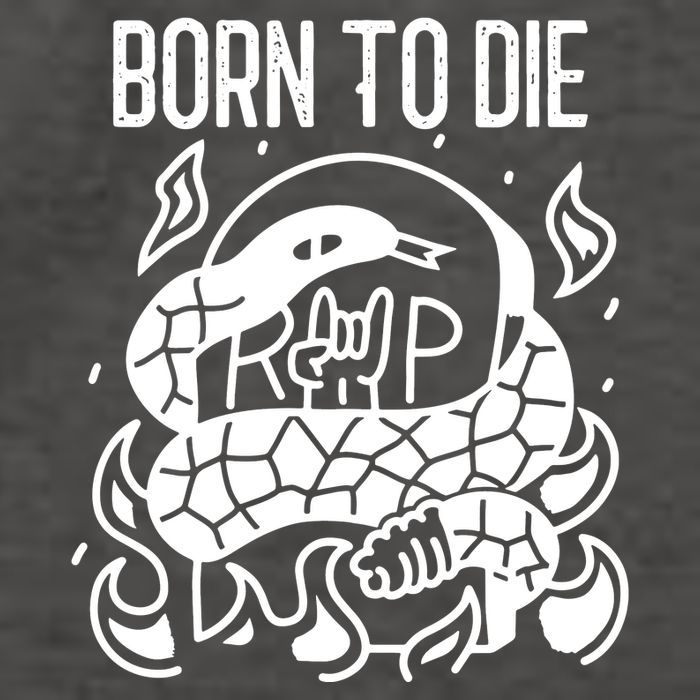 Born To Die Heavy Metal Rattlesnake Rip Tombstone Vector Backpack