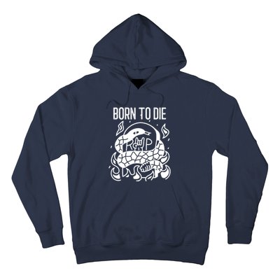 Born To Die Heavy Metal Rattlesnake Rip Tombstone Hoodie