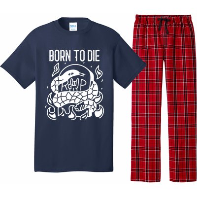 Born To Die Heavy Metal Rattlesnake Rip Tombstone Pajama Set