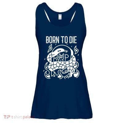 Born To Die Heavy Metal Rattlesnake Rip Tombstone Ladies Essential Flowy Tank