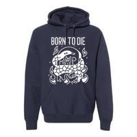 Born To Die Heavy Metal Rattlesnake Rip Tombstone Premium Hoodie