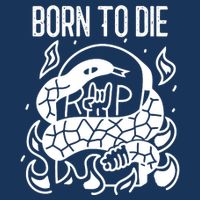 Born To Die Heavy Metal Rattlesnake Rip Tombstone 16 in Basic Backpack
