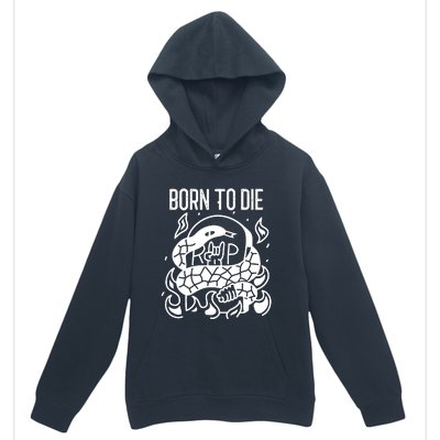 Born To Die Heavy Metal Rattlesnake Rip Tombstone Urban Pullover Hoodie